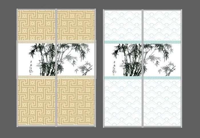 中国风屏风图片ai矢量模版下载