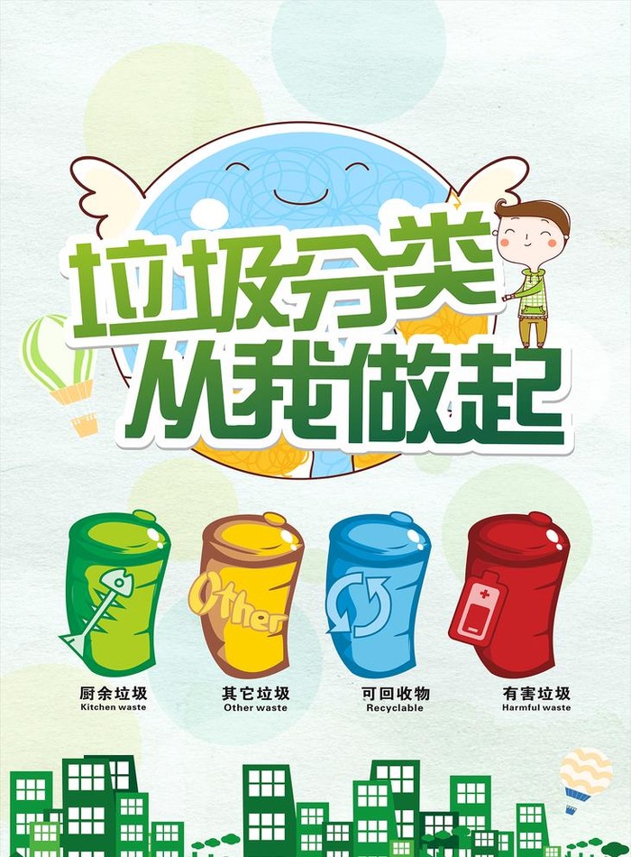 垃圾分类海报 图片cdr矢量模版下载