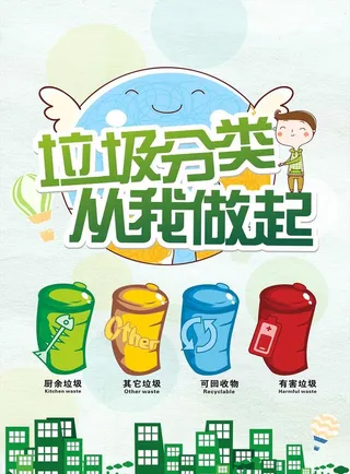 垃圾分类海报 图片