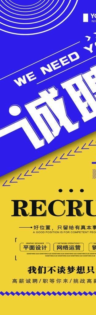 诚聘广告展架设计图片(2268x5102)psd模版下载