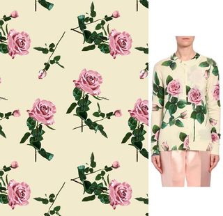 大牌  数码 印花 玫瑰花  图片