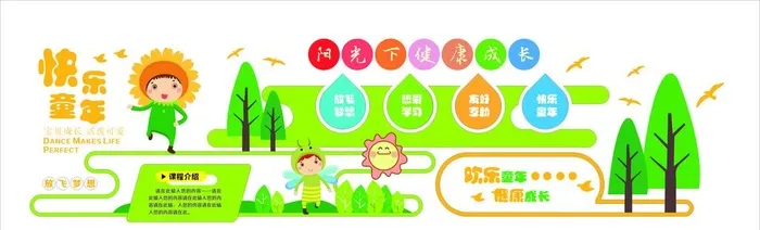 幼儿园文化墙图片cdr矢量模版下载
