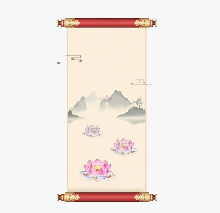 卷轴图片(2000x2000)psd模版下载