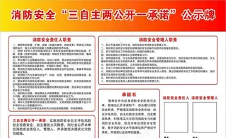 消防安全 三自主两公开一承诺图片