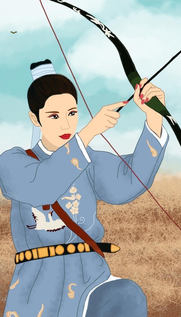中国传统文化之汉服服饰古装射箭图片(3545x5315)psd模版下载