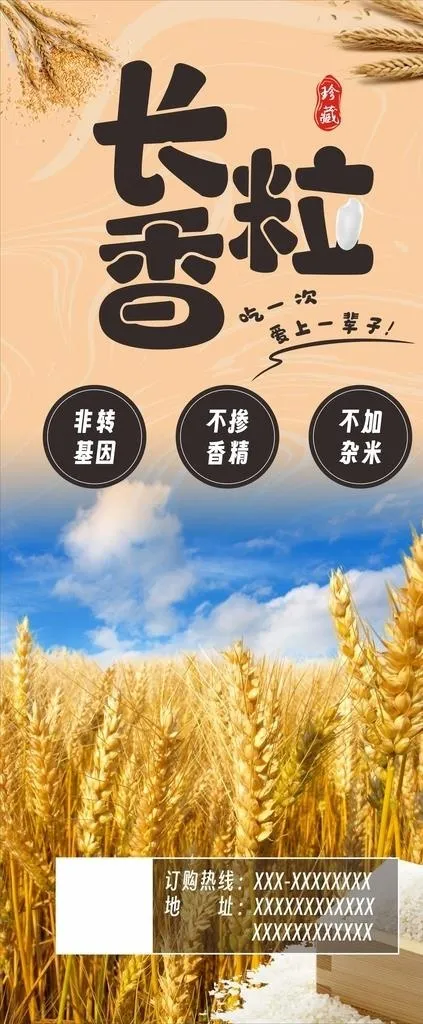 大米展架海报图片cdr矢量模版下载