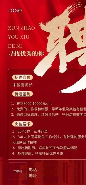 餐饮招聘海报图片