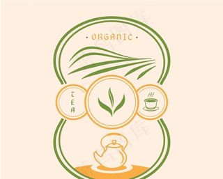 茶叶徽章,标签贴纸,茶,茶壶,茶水,茶叶