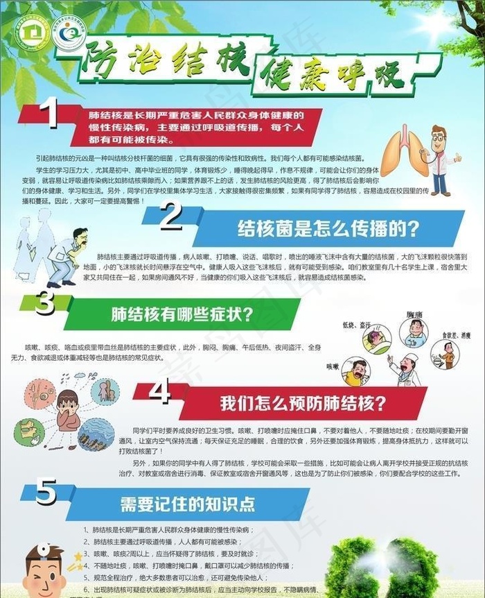 肺结核宣传单图片cdr矢量模版下载