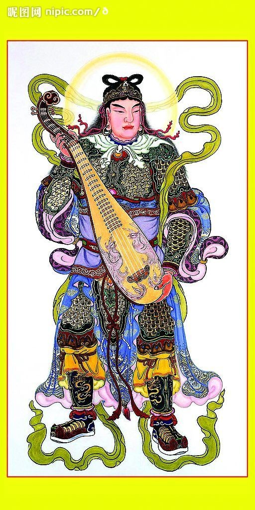 四大天王1,画家,马芥龙,手绘佛像,文