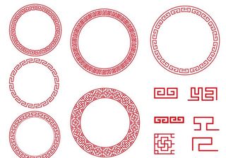 中国风圆形花边框图片