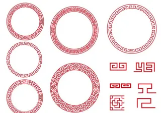 中国风圆形花边框图片