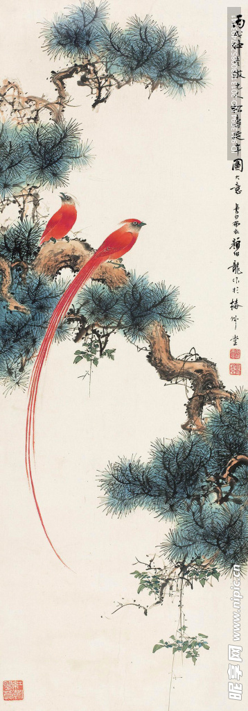 松寿延年图图片