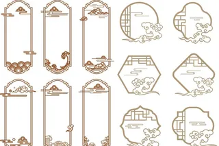 中国风边框矢量元素图片