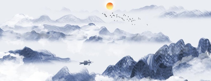 中式水墨画图片(2923x1218)psd模版下载