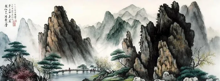 国画山水图片(8034x4017)