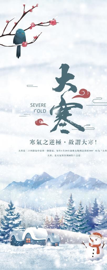 大寒海报图片(1242x2688)psd模版下载