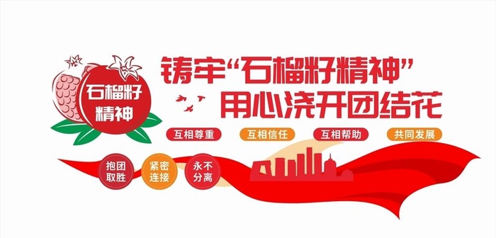 石榴籽文化墙图片cdr矢量模版下载