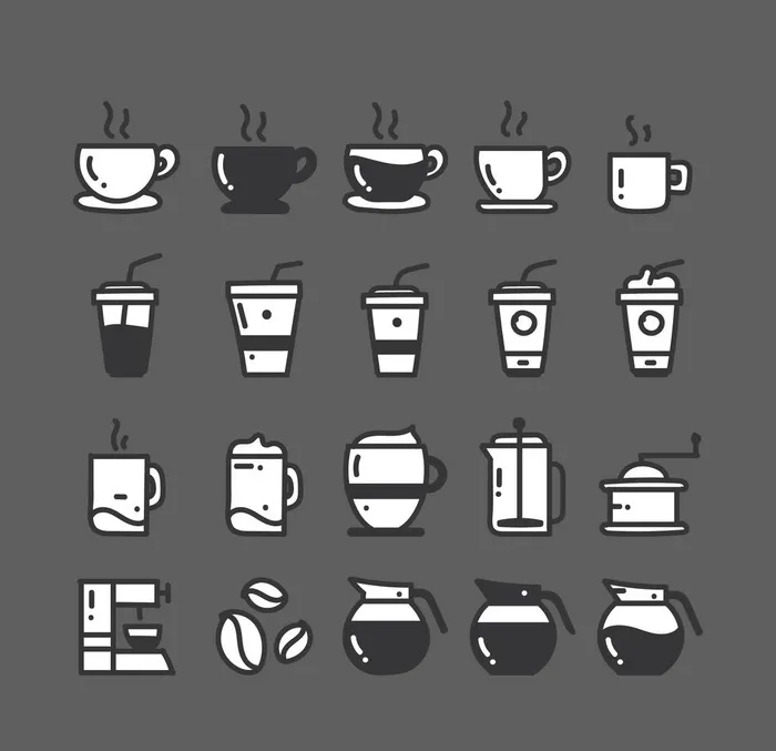 咖啡杯图标图片ai矢量模版下载