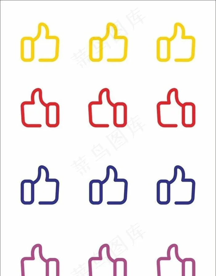 大拇指手势图标图片cdr矢量模版下载