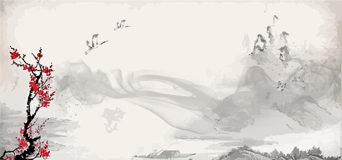 水墨画图片ai矢量模版下载
