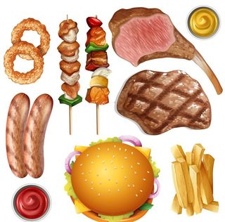 卡通烤串烧烤插画图片