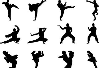 武术人物剪影图片