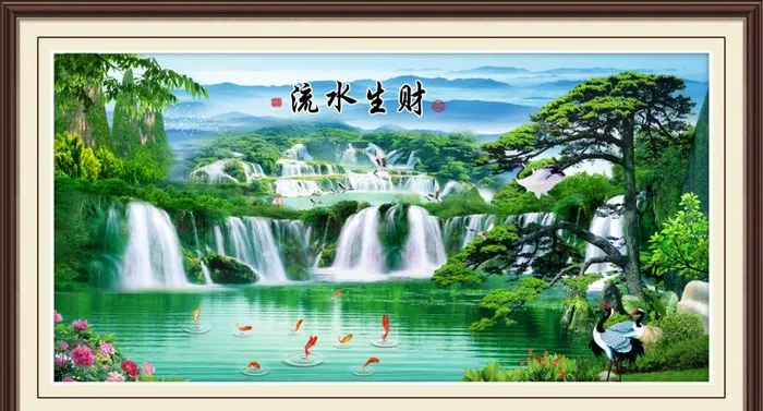 流水生财图片(12898x7347)psd模版下载