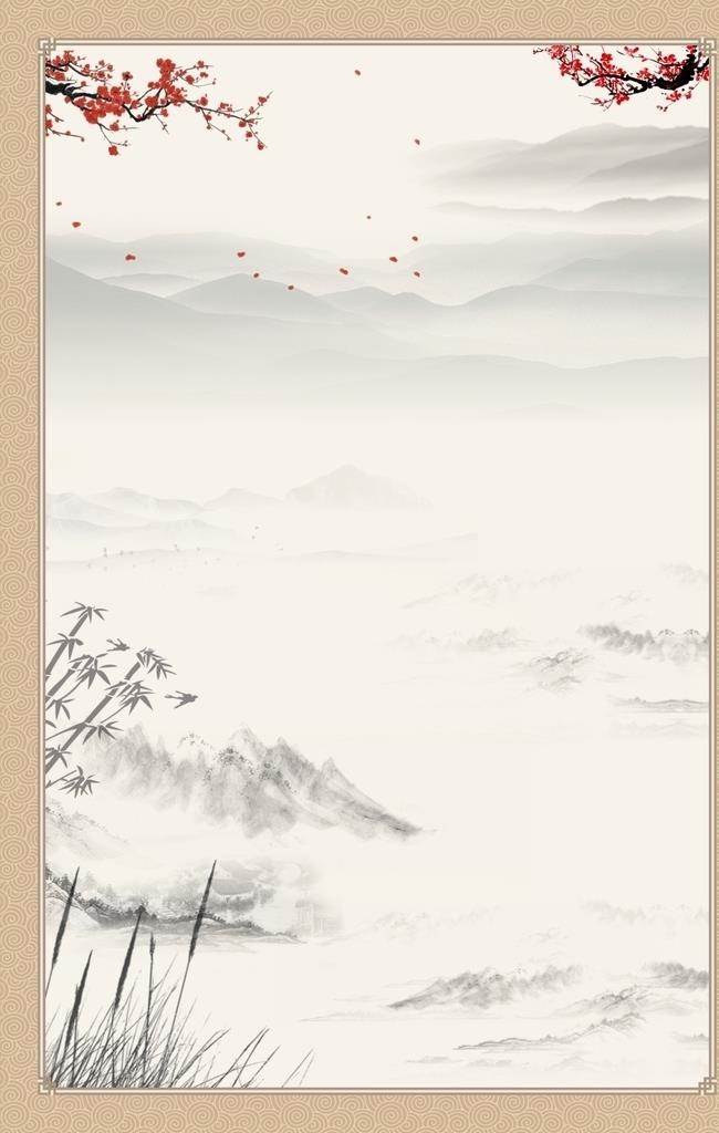 水墨画 图片cdr矢量模版下载
