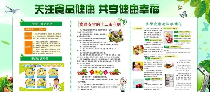 食品安全展板图片(5669x2835)psd模版下载