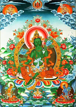 南无大慈大悲绿度母图片