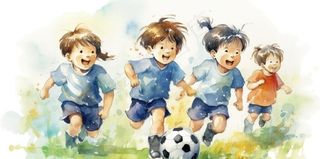 踢足球插画 图片