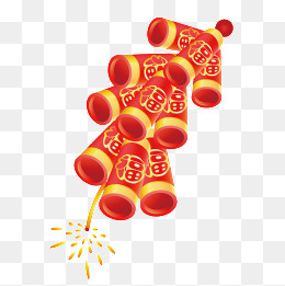 元宵元旦新年春节福字鞭炮,免抠png,免抠元素