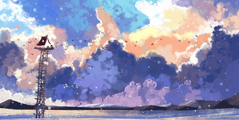 插画-大气天空