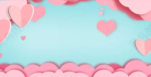 背景-情人节·粉蓝撞色